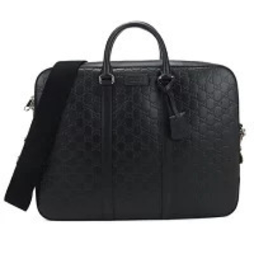 Gucci Briefcase Gucci Guccissima Leather Black Laptop Cool